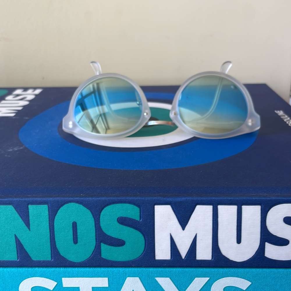Retrosuperfuture Mirrored Sunglasses with White Acetate Arms